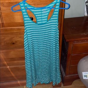 Teal and White Racerback Swing Dress